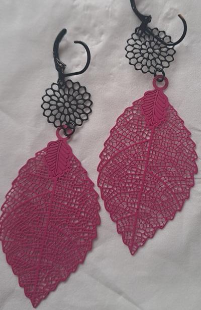 Grande feuille rose